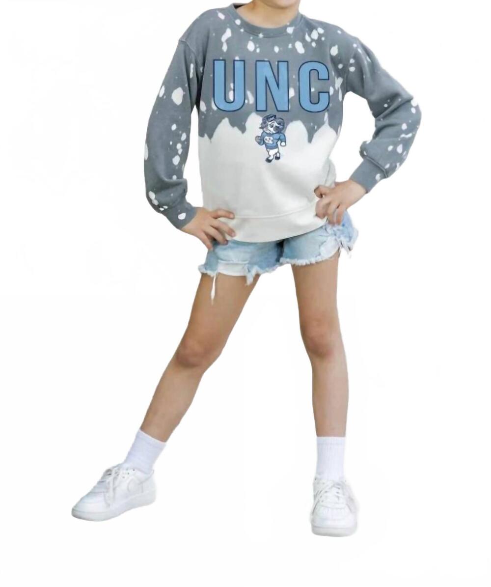 NEW GAMEDAY COUTURE north carolina tar heels faded crewneck sweater in grey